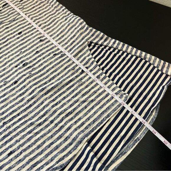 ✨ Free People Tommy Tee Striped Distressed Tunic Tee Shirt Oversized Holes XS - Picture 11 of 11